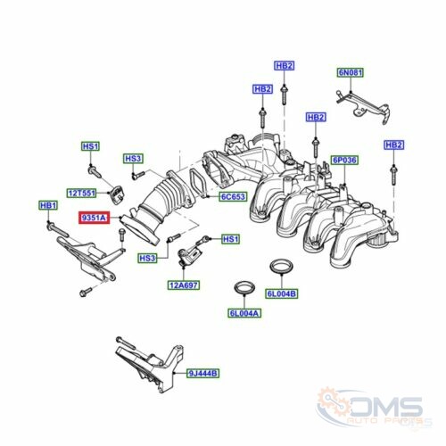 Ford Focus C-Max Air Intake Manifold Pipe 1440440, 1348478, 3M5Q9351EA, 3M5Q9351EB