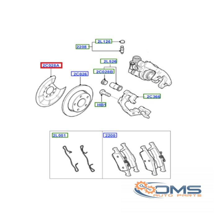 Ford Focus/C-Max Rear Brake Disc Dust Cover R2191, 1233491, 1223684, 3M512K317AC, 3M512K317AD, OMS Auto Parts