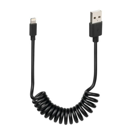 Apple 8 Pin Spring Cable Usb - 100cm - Black - OMS Auto Parts