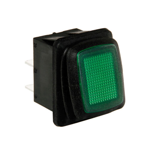 Waterproof Rocker Switch With Led light - 12-24V - Green - OMS Auto Parts