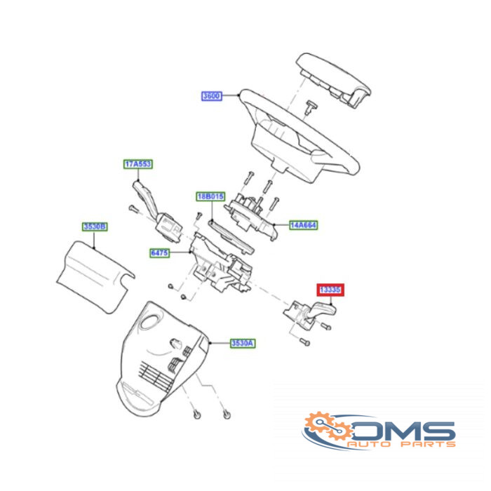 Ford Transit Indicator Stalk With Trip Computer 1383687, 6C1T13335BA, OMS Auto Parts