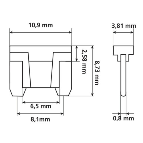 Set 10 Micro-Low Profile Fuses 12-32V - OMS Auto Parts